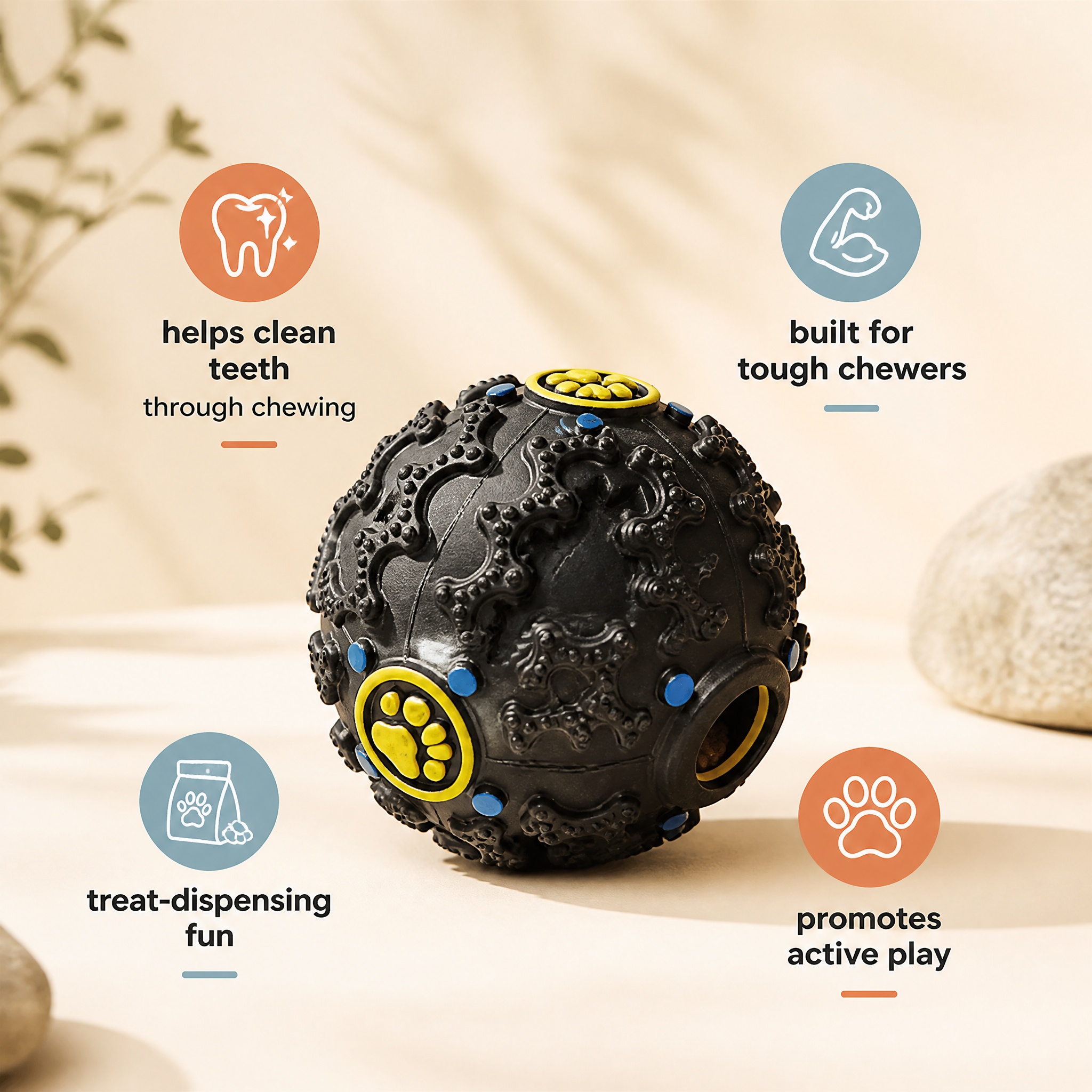 Brain Ball dog puzzle toy — detail photo 2