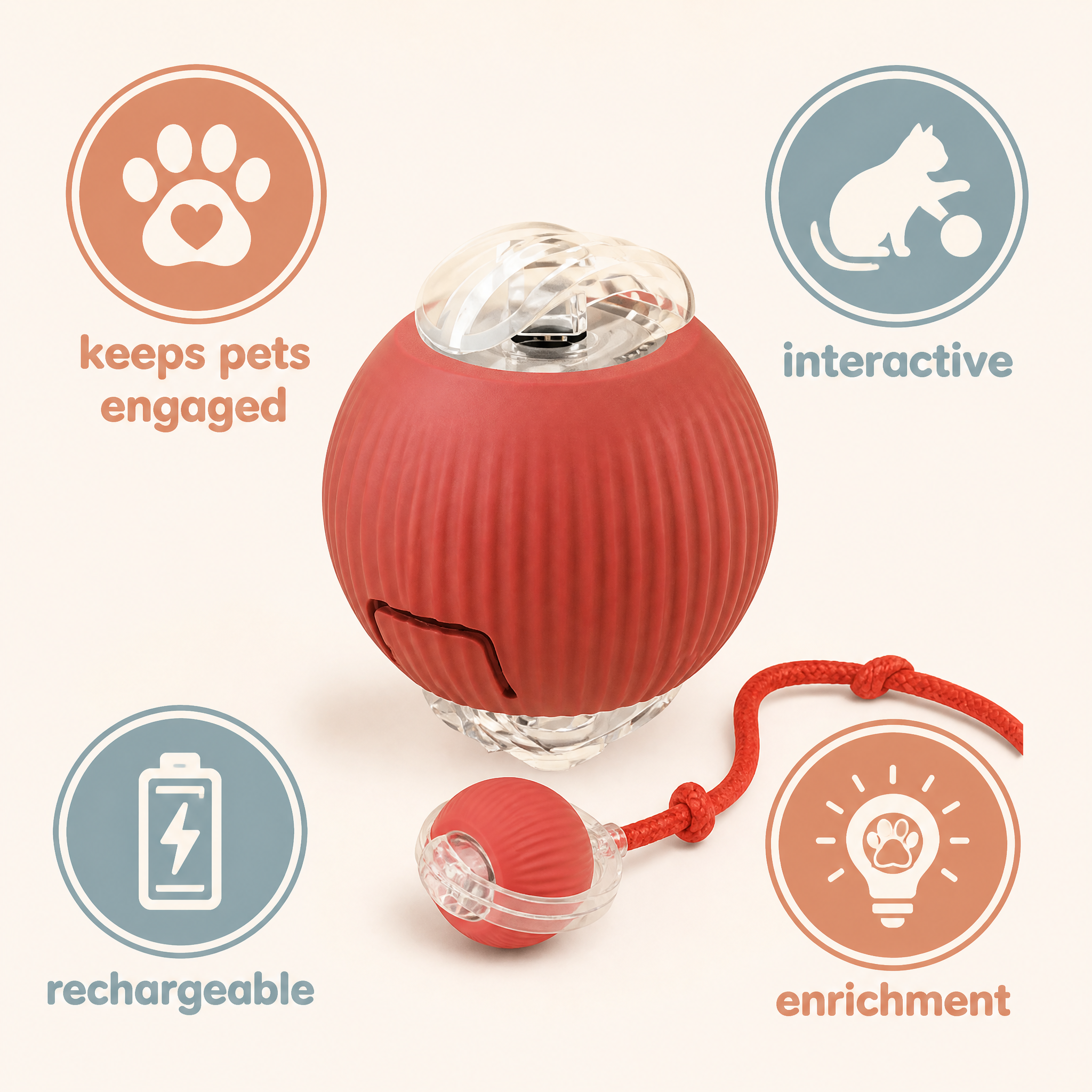 Zoomie Ball interactive pet toy — detail photo 2